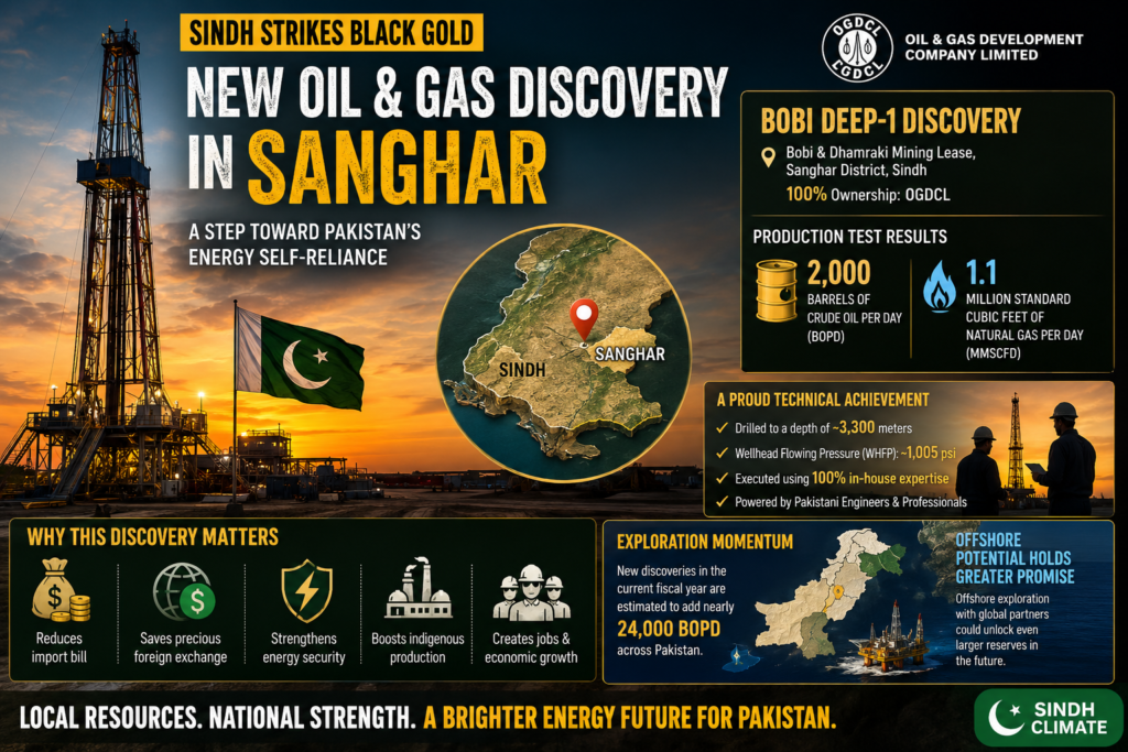 Sindh Strikes Black Gold: New Sanghar Oil Discovery Fuels Pakistan’s Energy Hopes